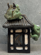 Ceramic Frog Oil Burner, Frog House Lamp, Aromatherapy Decor, Handmade Ceramic Frog House, Cottagecore Gift, Frog Lover Gift