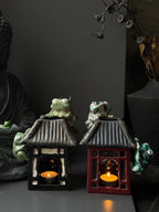 Ceramic Frog Oil Burner, Frog House Lamp, Aromatherapy Decor, Handmade Ceramic Frog House, Cottagecore Gift, Frog Lover Gift