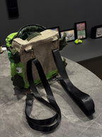 Square Crochet Frog Backpack – Handmade Frog Bag with Zipper & Satin Lining