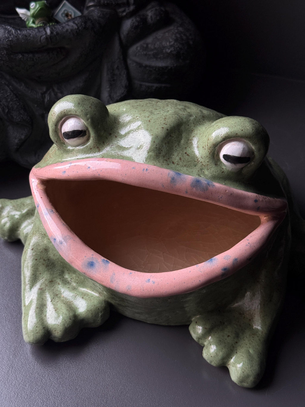 Ceramic Frog Sculpture Bowl, Frog Decor, Handmade Pottery Frog, Frog Lover Gift, Whimsical Home Decor