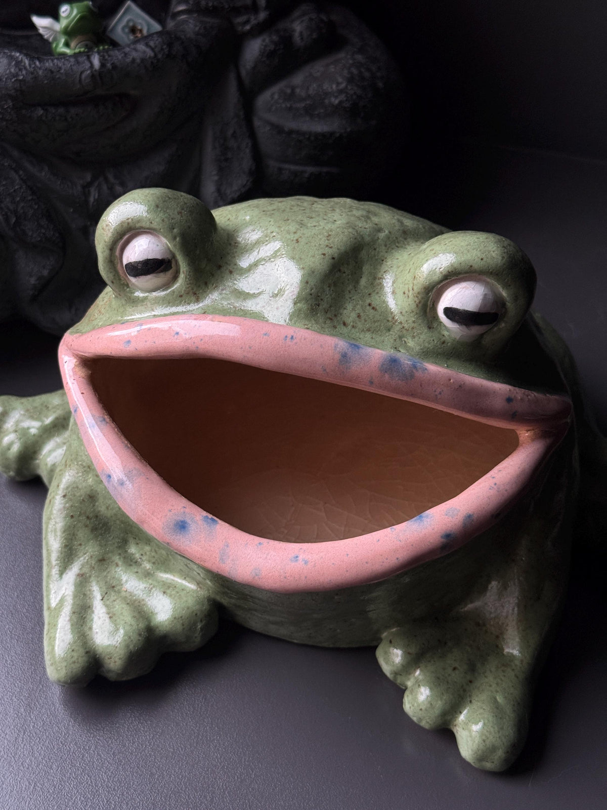 Ceramic Frog Sculpture Bowl, Frog Decor, Handmade Pottery Frog, Frog Lover Gift, Whimsical Home Decor