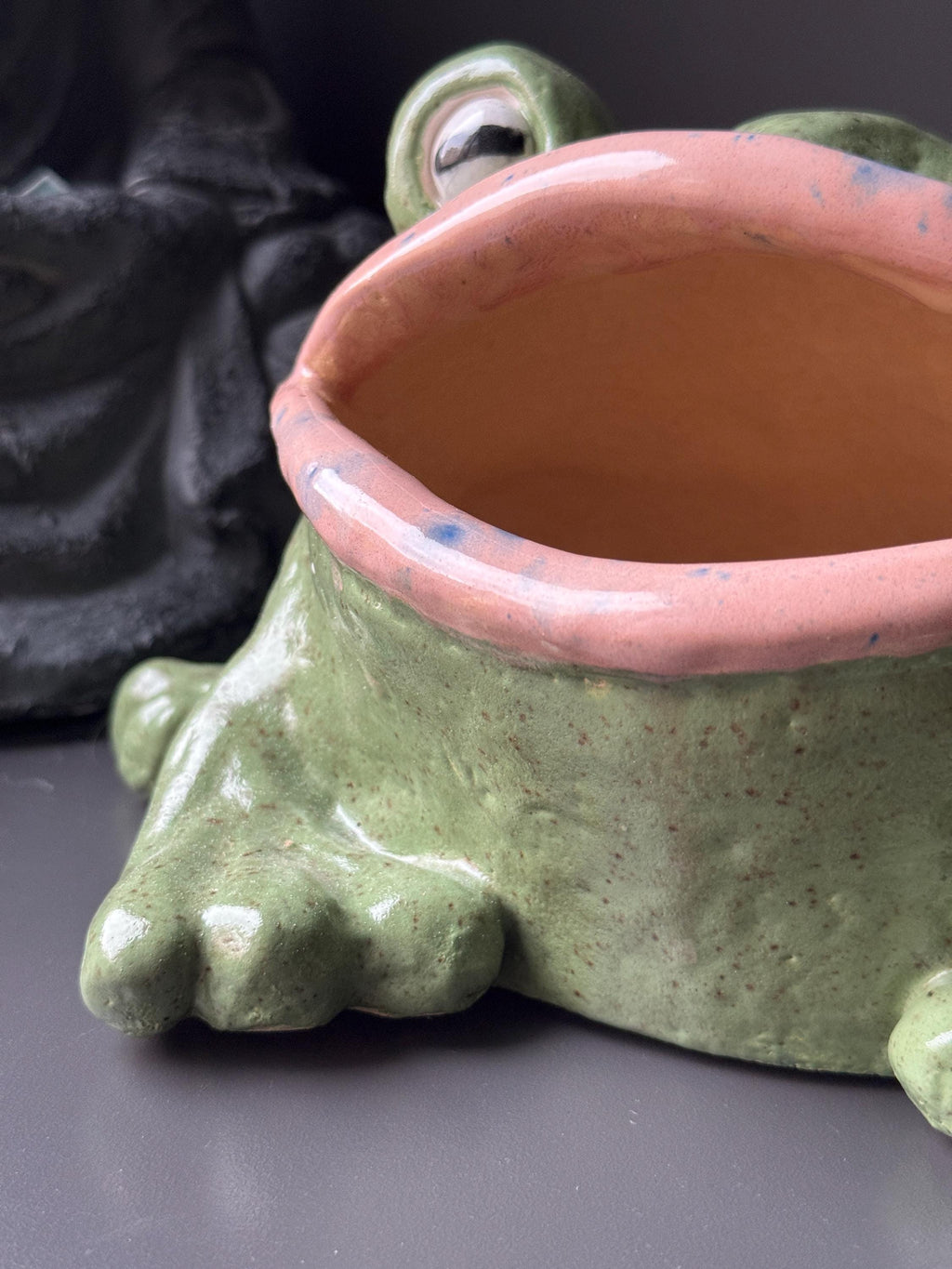 Ceramic Frog Sculpture Bowl, Frog Decor, Handmade Pottery Frog, Frog Lover Gift, Whimsical Home Decor