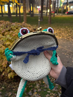 Goblincore Green Frog Bag – Crochet Frog Purse & Crossbody