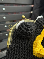 Frog King Bag – Handmade Black Frog Purse with Golden Crown