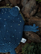 Crochet Frog Bag – Handmade Kawaii Frog Purse – Beaded Crossbody Bag – Czech Glass Beads