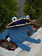 Crochet Frog Bag – Handmade Kawaii Frog Purse – Beaded Crossbody Bag – Czech Glass Beads