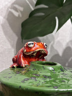 Ceramic Frog Vase – Handmade Frog Pottery, Fantasy Home Decor, Unique Frog Gift