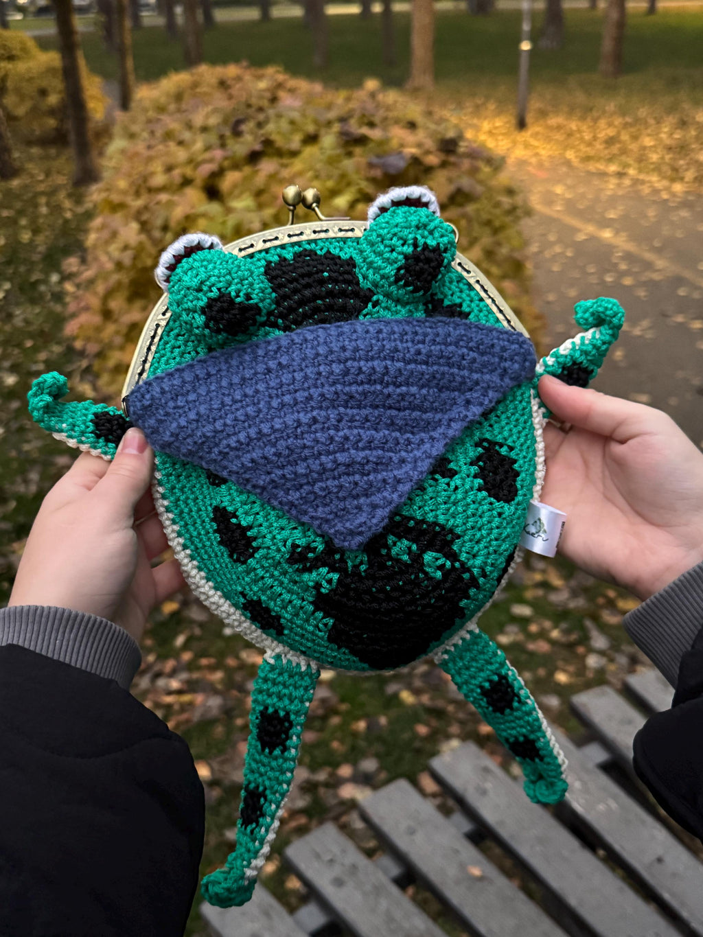 Goblincore Green Frog Bag – Crochet Frog Purse & Crossbody