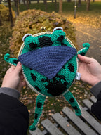 Goblincore Green Frog Bag – Crochet Frog Purse & Crossbody