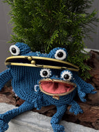 Crochet Frog Bag – Handmade Kawaii Frog Purse – Beaded Crossbody Bag – Czech Glass Beads