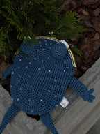 Crochet Frog Bag – Handmade Kawaii Frog Purse – Beaded Crossbody Bag – Czech Glass Beads