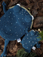 Crochet Frog Bag – Handmade Kawaii Frog Purse – Beaded Crossbody Bag – Czech Glass Beads