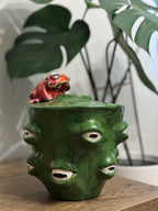 Ceramic Frog Vase – Handmade Frog Pottery, Fantasy Home Decor, Unique Frog Gift