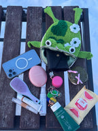 Green Frog Purse with Flowers and Leaves – Crochet Frog bag