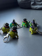 Handmade Beaded Frog Keychain, Cute Frog Charm, Frog Keyring, Gift for Frog Lovers
