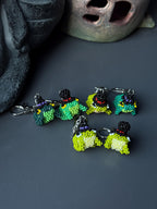 Handmade Beaded Frog Keychain, Cute Frog Charm, Frog Keyring, Gift for Frog Lovers