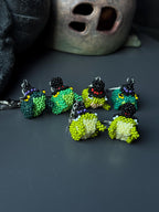 Handmade Beaded Frog Keychain, Cute Frog Charm, Frog Keyring, Gift for Frog Lovers