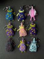 Handmade Beaded Frog Wizard Keychain, Cute Frog Charm, Frog Keyring, Gift for Frog Lovers