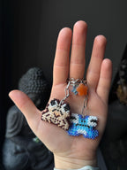 Handmade Beaded Frog Keychain, Cute Frog Charm, Frog Keyring, Gift for Frog Lovers