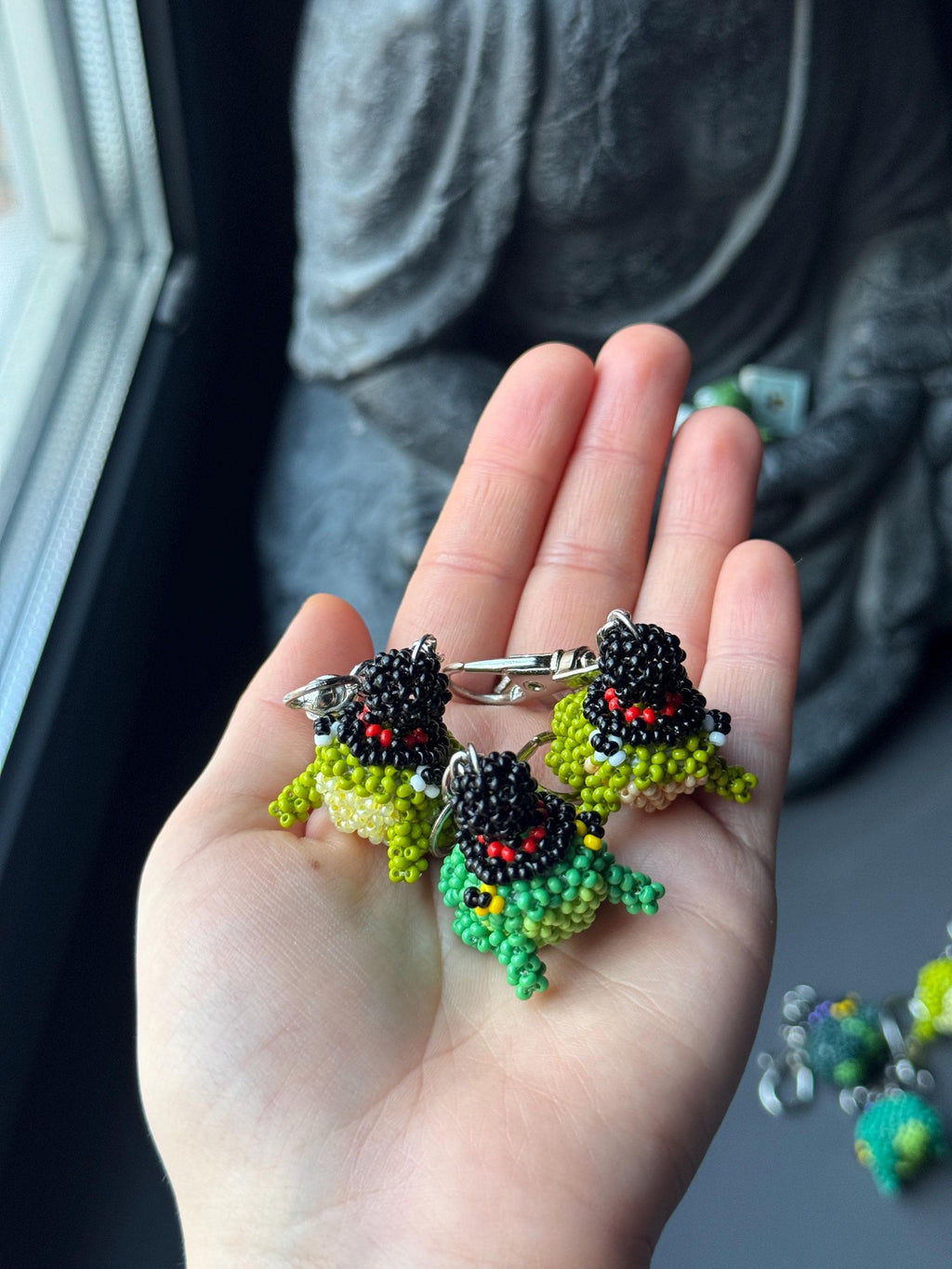 Handmade Beaded Frog Keychain, Cute Frog Charm, Frog Keyring, Gift for Frog Lovers