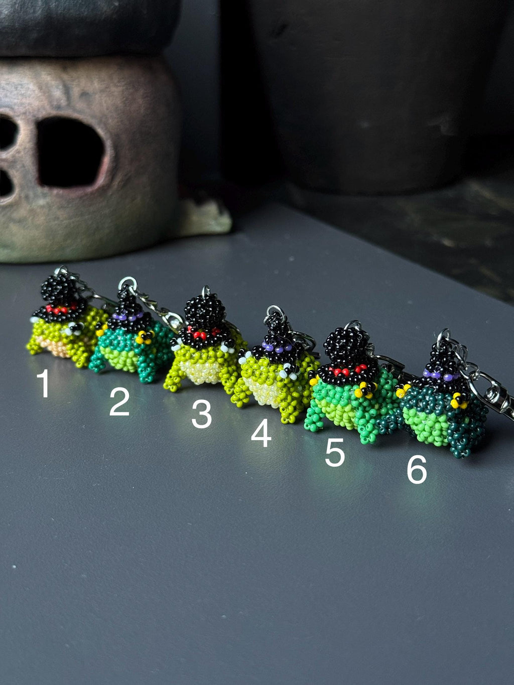 Handmade Beaded Frog Keychain, Cute Frog Charm, Frog Keyring, Gift for Frog Lovers