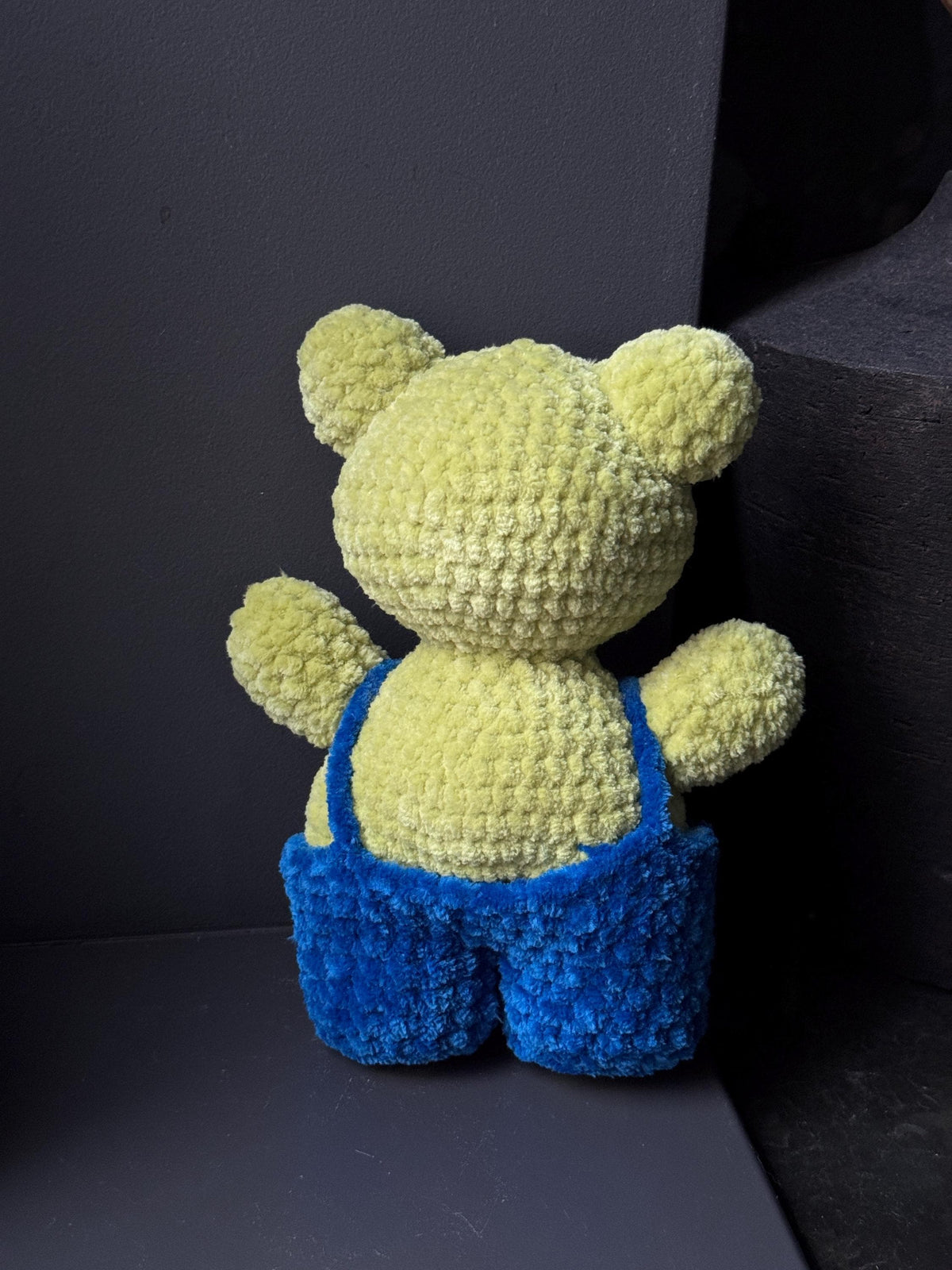 Handmade Plush Frog Toy – Soft Velvet Crochet Frog, Cute Amigurumi Frog Doll