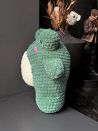 Plush Crochet Frog Pillow – Handmade Velvet Frog Toy, Soft Decorative Frog for Home Interior