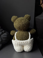 Handmade Plush Frog Toy – Soft Velvet Crochet Frog, Cute Amigurumi Frog Doll