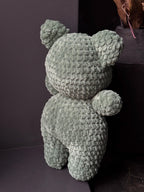 Handmade Plush Frog Toy – Soft Velvet Crochet Frog, Cute Amigurumi Frog Doll