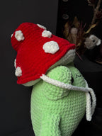 Plush Crochet Frog Pillow – Handmade Velvet Frog Toy, Soft Decorative Frog for Home Interior