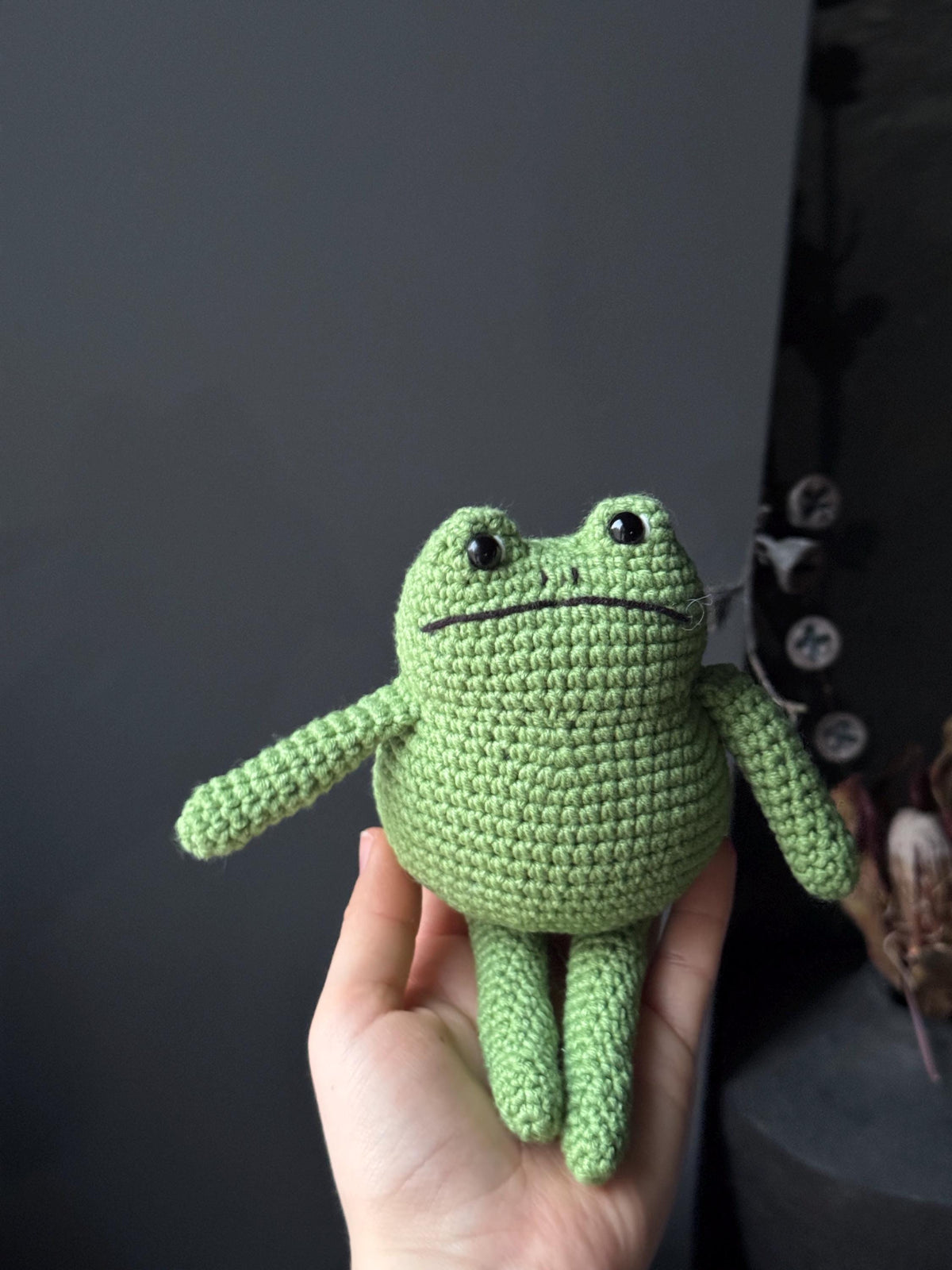 Crochet Frog Plush – Handmade Frog Toy, Soft Amigurumi Frog, Cute Frog Doll, Cozy Frog Decor