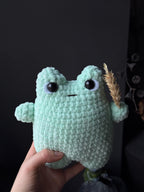 Crochet Frog Plush – Handmade Frog Toy, Soft Amigurumi Frog, Cute Frog Doll, Cozy Frog Decor