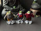 Poseable Crochet Frog Figurines – Handmade Mini Frogs with Metal Armature, Dressed Collectible