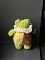 Handmade Plush Frog Toy – Soft Velvet Crochet Frog, Cute Amigurumi Frog Doll