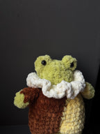 Handmade Plush Frog Toy – Soft Velvet Crochet Frog, Cute Amigurumi Frog Doll