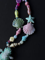Ocean Inspired Beaded Frog Necklace – Ceramic & Glass Beads with Adjustable Chain