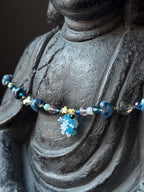 Ocean Inspired Beaded Frog Necklace – Ceramic & Glass Beads with Adjustable Chain