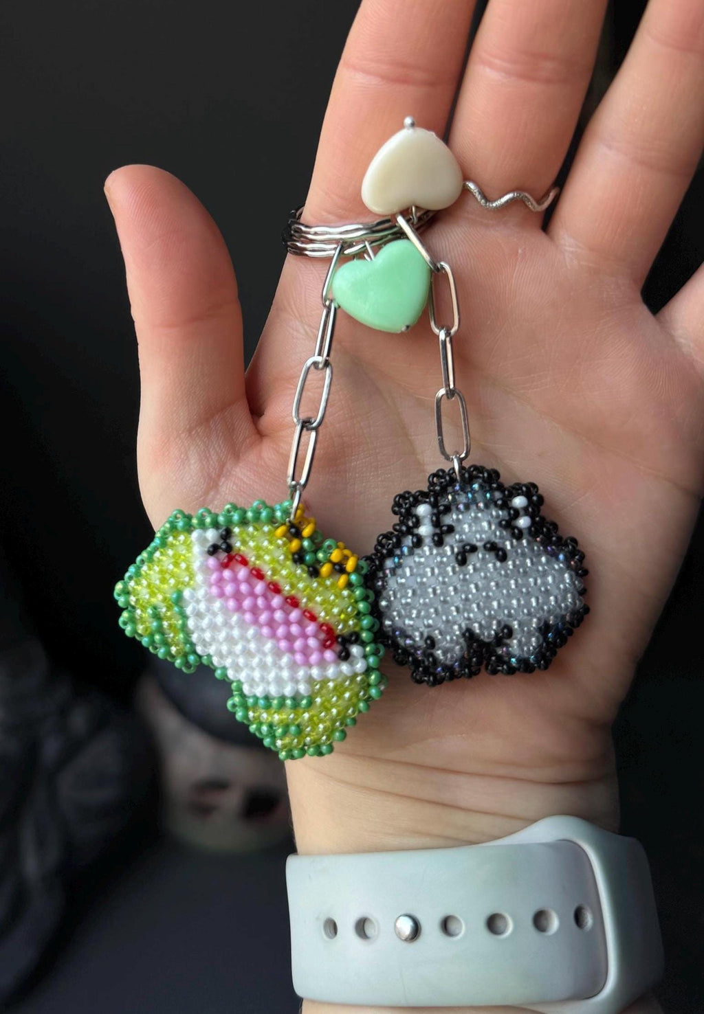 Handmade Beaded Frog Keychain, Cute Frog Charm, Frog Keyring, Gift for Frog Lovers
