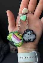 Handmade Beaded Frog Keychain, Cute Frog Charm, Frog Keyring, Gift for Frog Lovers