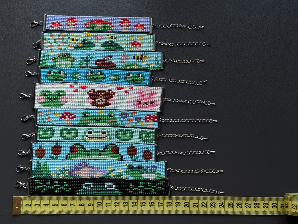 Handmade Frog Beaded Bracelet | Adjustable Frog Jewelry