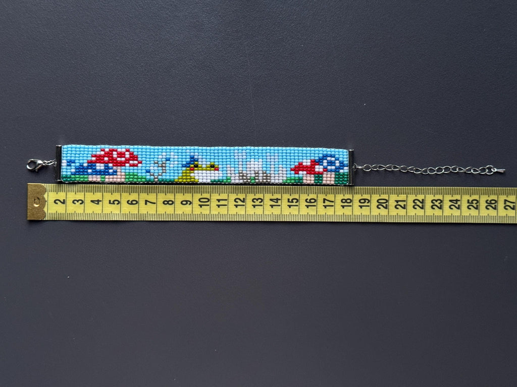 Handmade Frog Beaded Bracelet | Adjustable Frog Jewelry