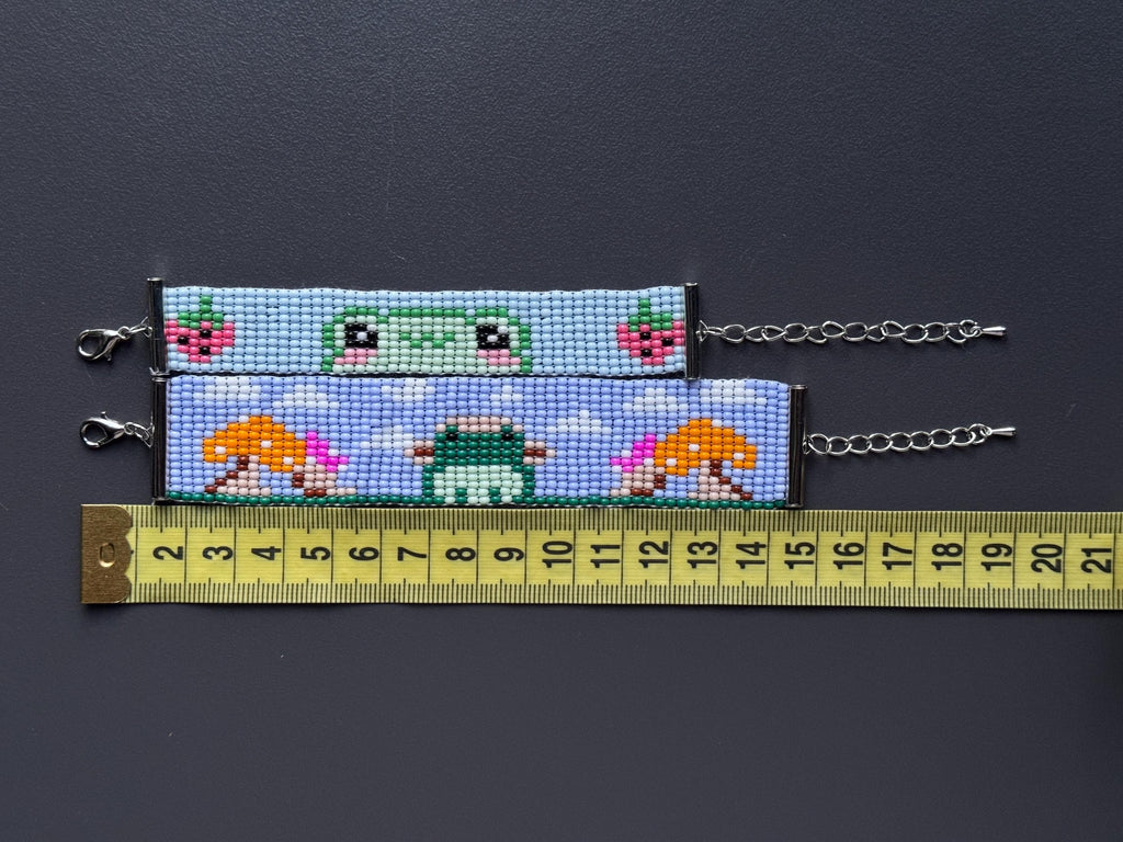 Handmade Frog Beaded Bracelet | Adjustable Frog Jewelry