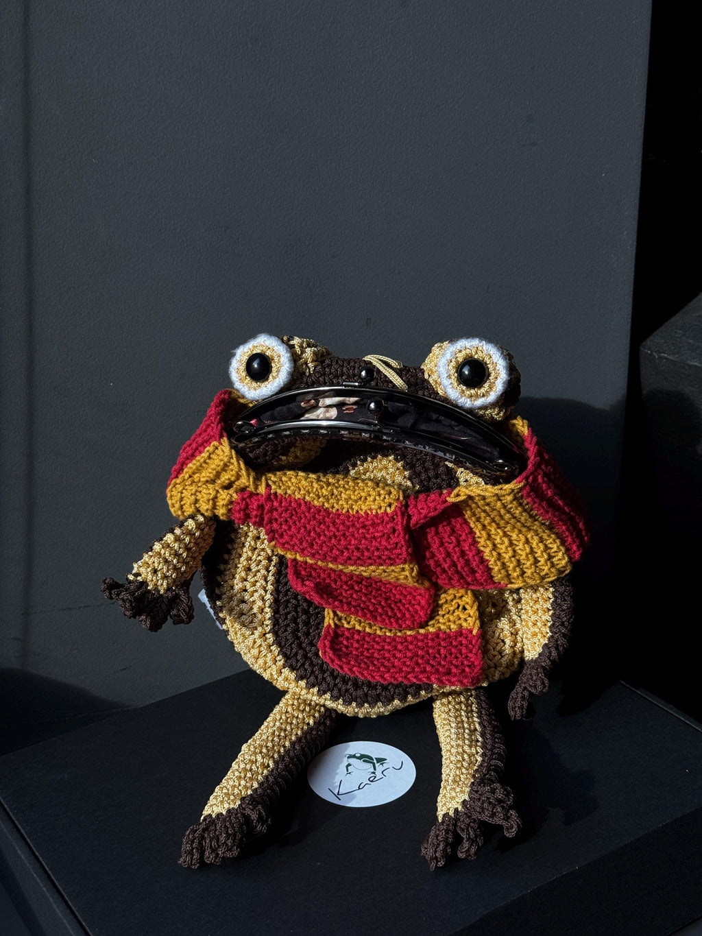 Wizard Frog Bag with Detachable Snowy Owl – Handmade Crochet Crossbody Bag, Magical Woodland Statement Purse