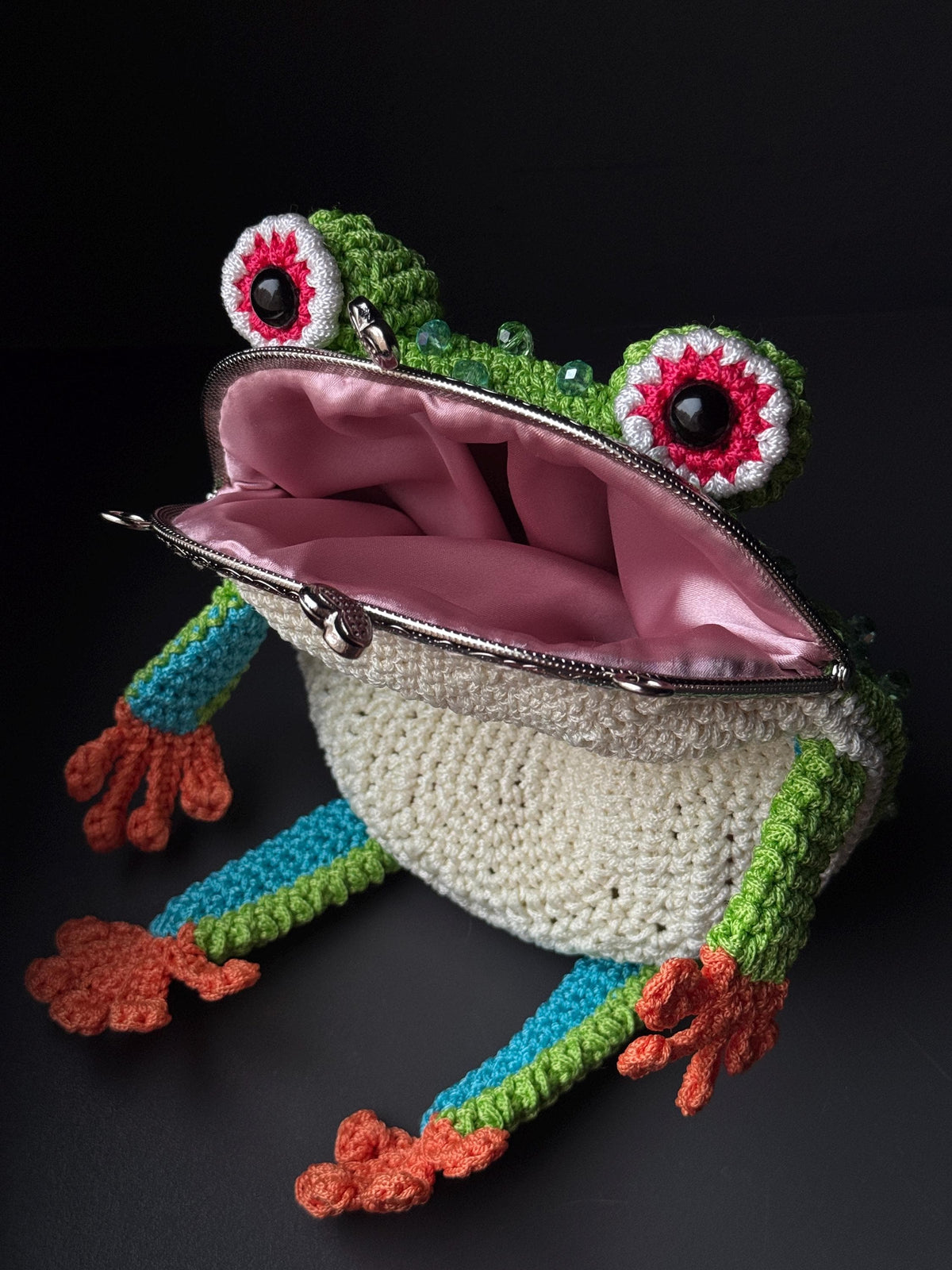 Tree Frog Crochet Bag – Handmade Shoulder & Crossbody Bag