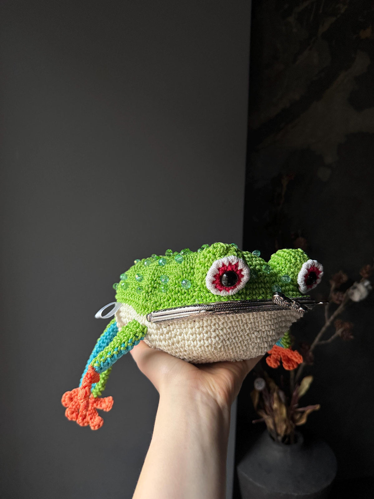 Tree Frog Crochet Bag – Handmade Shoulder & Crossbody Bag