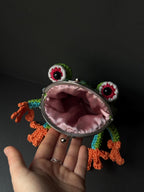 Tree Frog Wallet — Crocheted Tree Frog Purse for Cards, Cash & Makeup Essentials
