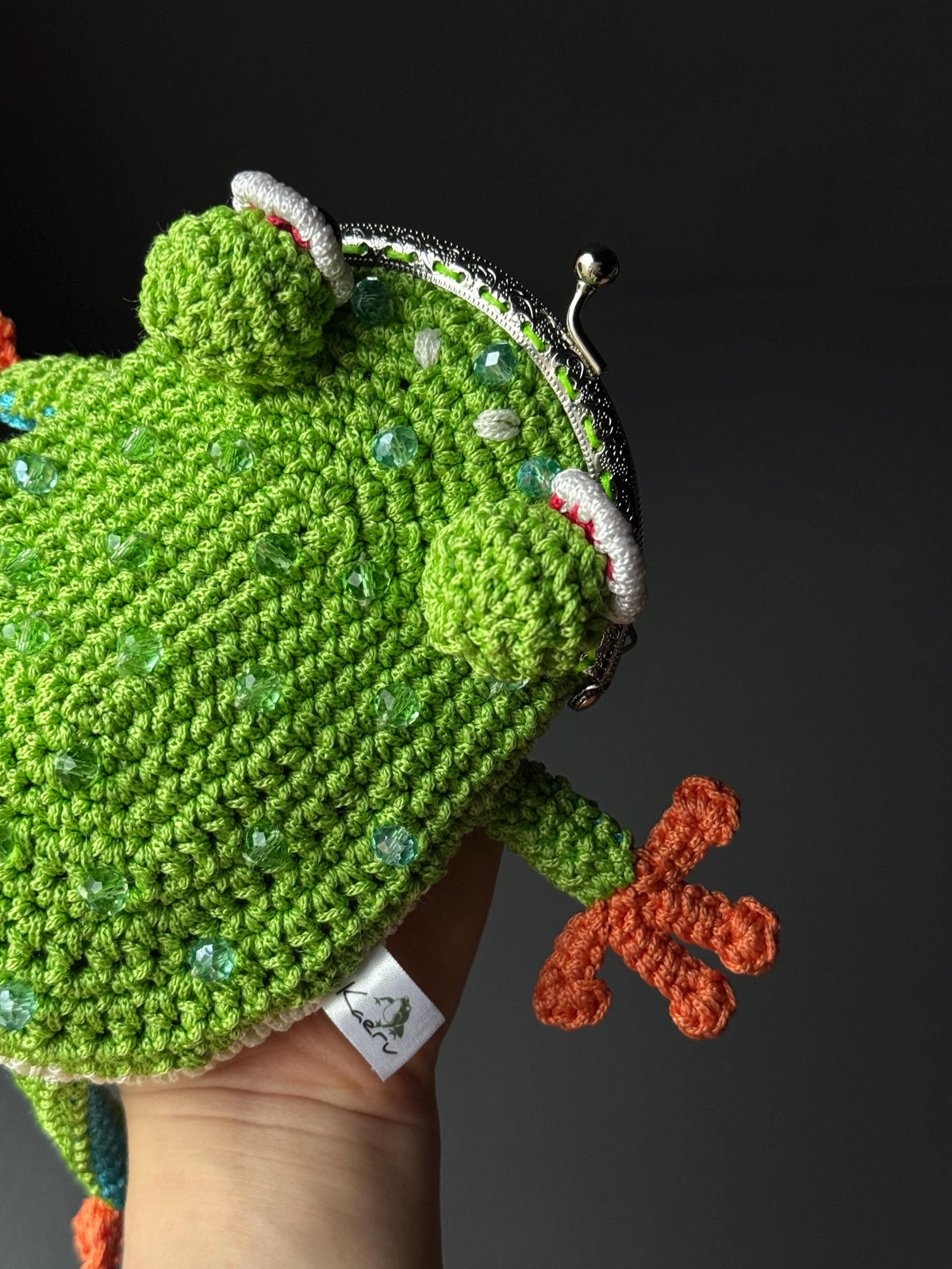 Tree Frog Wallet — Crocheted Tree Frog Purse for Cards, Cash & Makeup Essentials