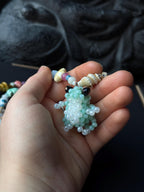 Ocean Inspired Beaded Frog Necklace – Ceramic & Glass Beads with Adjustable Chain