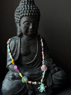 Ocean Inspired Beaded Frog Necklace – Ceramic & Glass Beads with Adjustable Chain