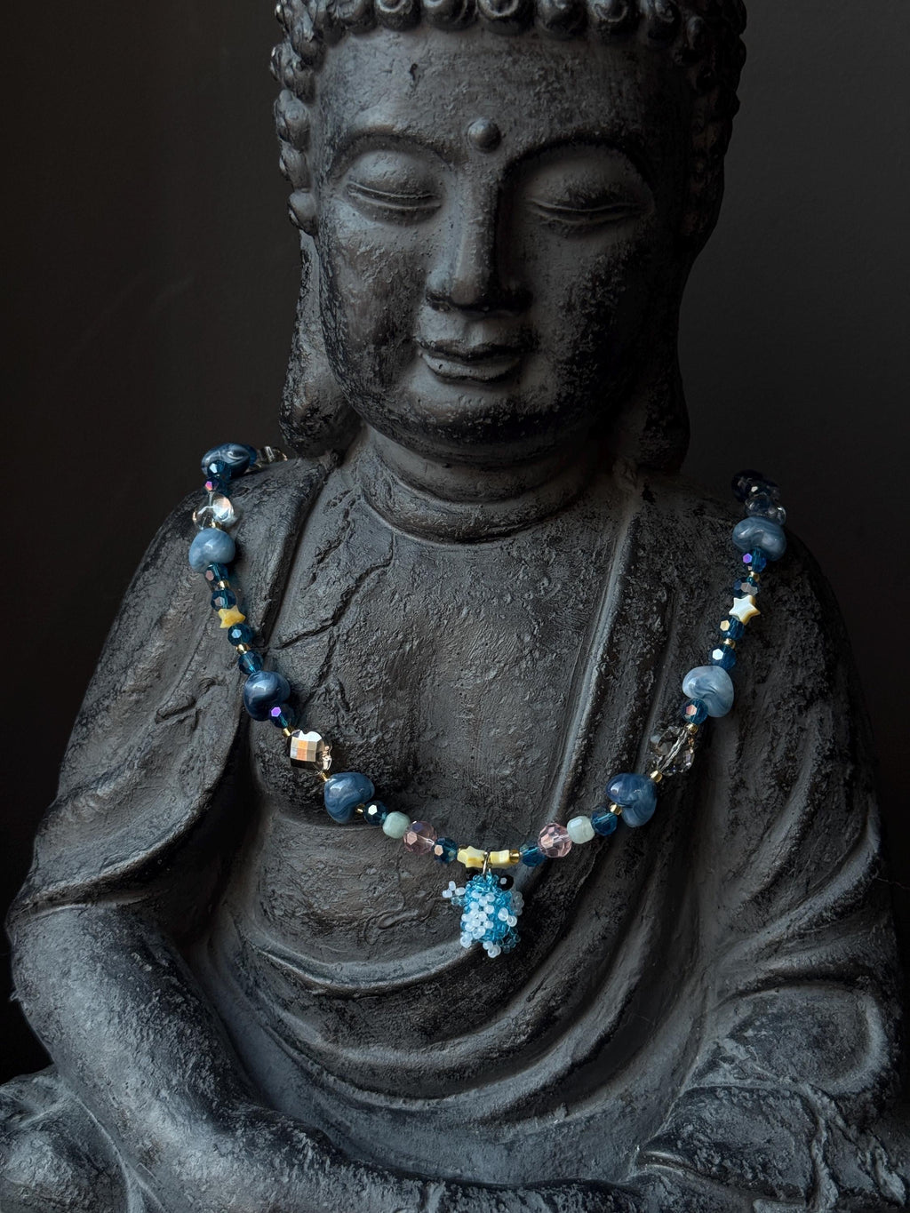 Ocean Inspired Beaded Frog Necklace – Ceramic & Glass Beads with Adjustable Chain